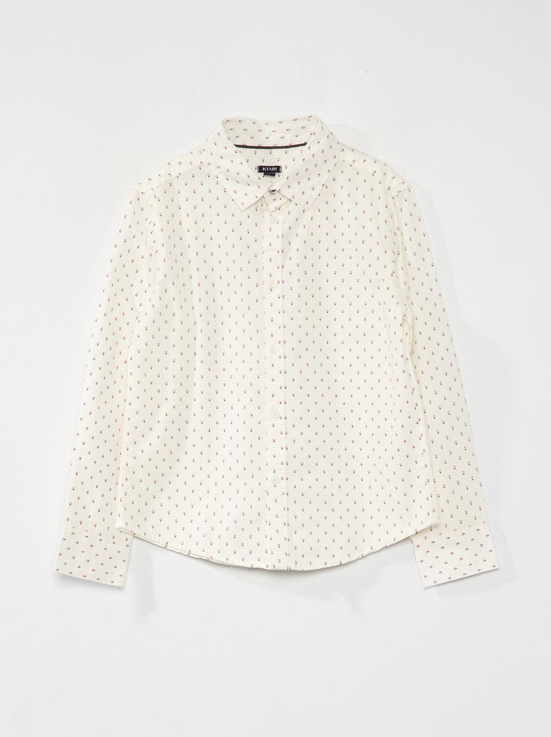 Camisa de popelina con motivo BLANCO - Kiabi