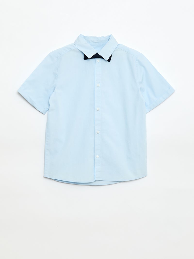 Camisa de popelina con pajarita Azul - Kiabi