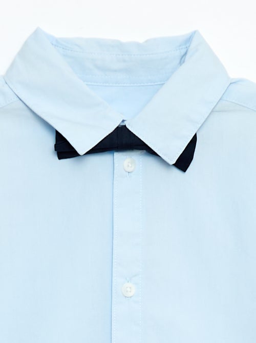 Camisa de popelina con pajarita - Kiabi