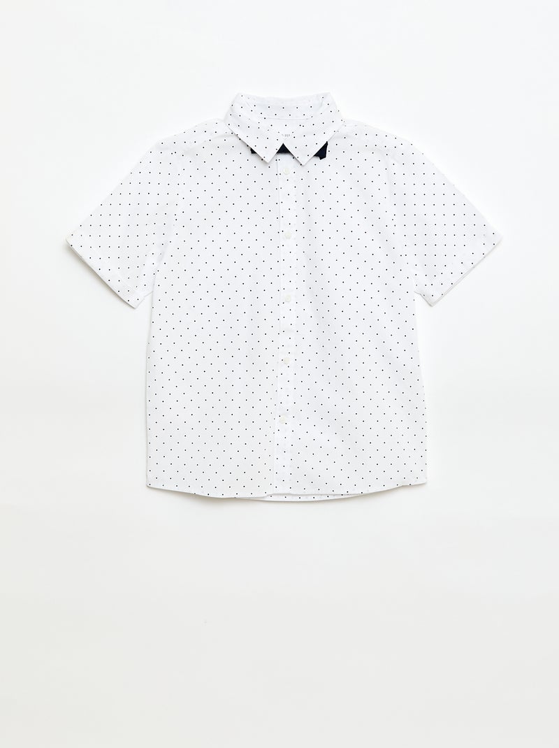 Camisa de popelina con pajarita Blanco - Kiabi