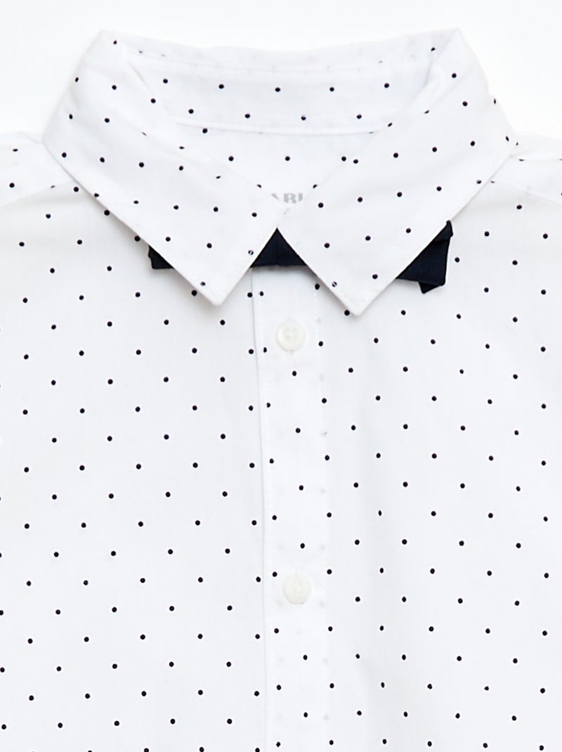 Camisa de popelina con pajarita Blanco - Kiabi