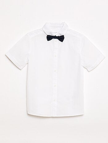 Camisa de popelina con pajarita