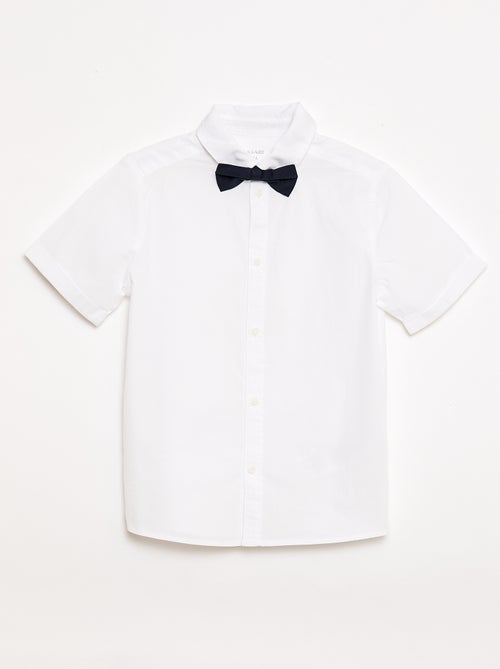 Camisa de popelina con pajarita - Kiabi