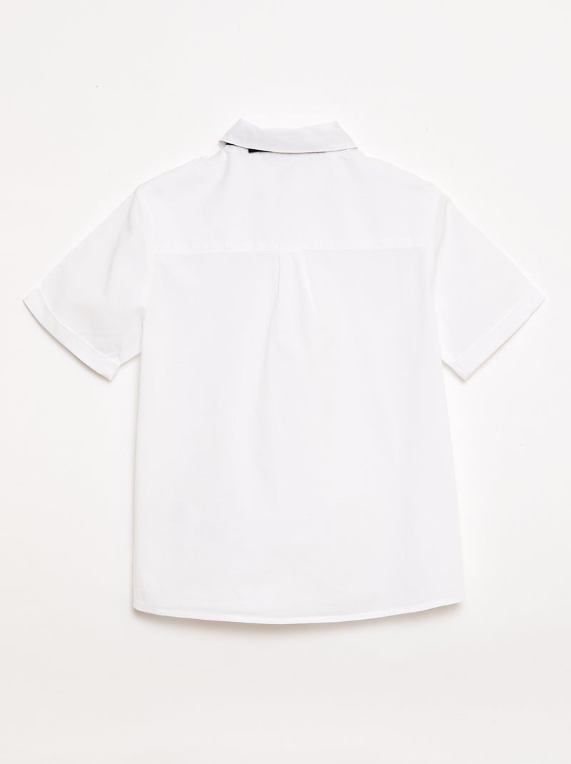Camisa de popelina con pajarita Blanco - Kiabi