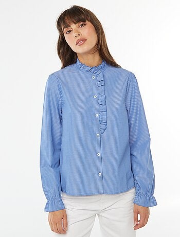 Camisa de popelina con volantes