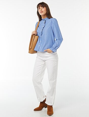 Camisa de popelina con volantes