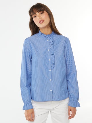 Camisa de popelina con volantes