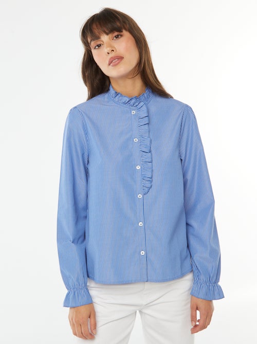 Camisa de popelina con volantes - Kiabi