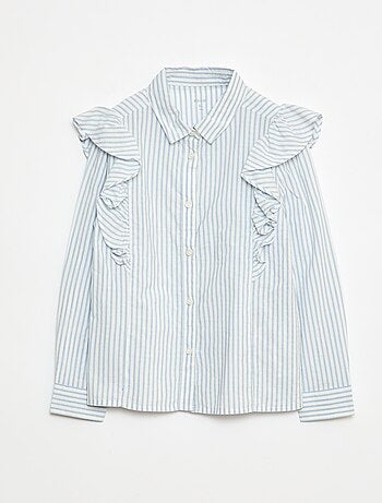 Camisa de popelina con volantes