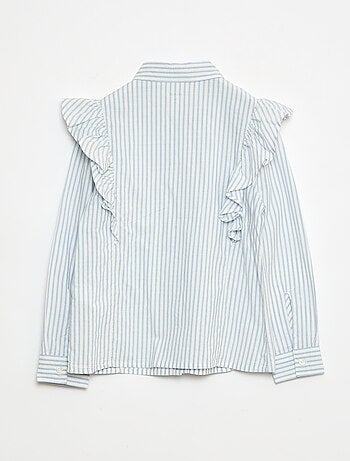 Camisa de popelina con volantes