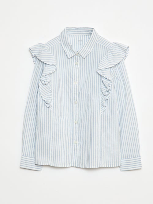 Camisa de popelina con volantes - Kiabi