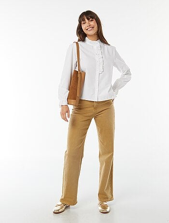 Camisa de popelina con volantes