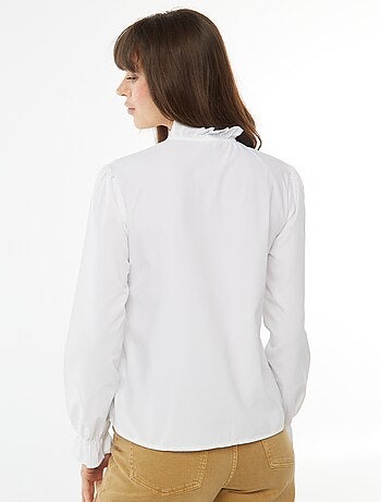 Camisa de popelina con volantes
