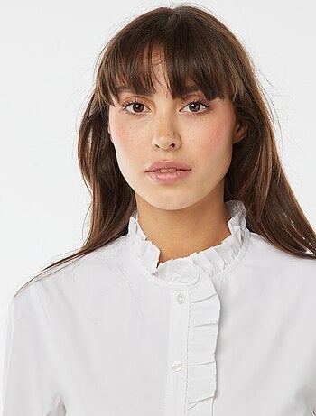 Camisa de popelina con volantes