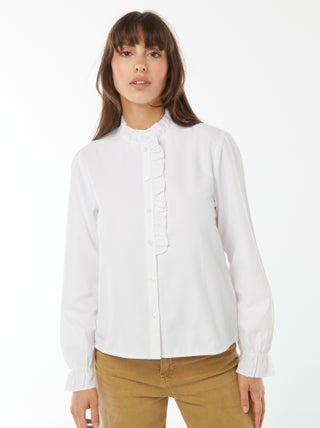 Camisa de popelina con volantes
