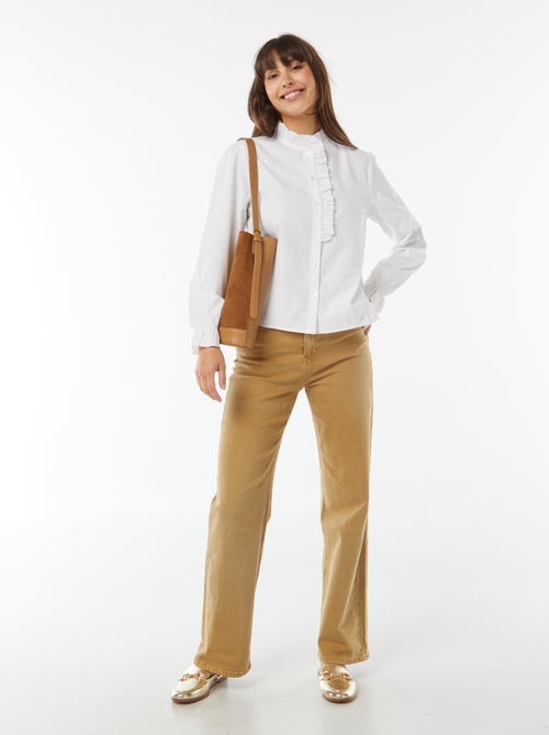 Camisa de popelina con volantes - Kiabi