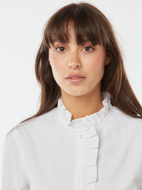 Camisa de popelina con volantes - Kiabi