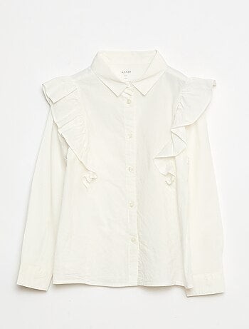 Camisa de popelina con volantes