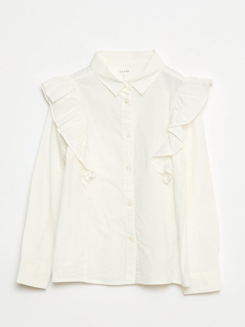 Camisa de popelina con volantes - Kiabi
