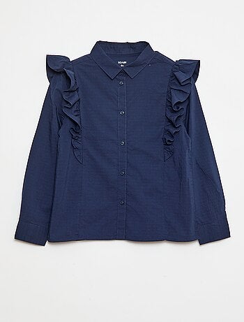 Camisa de popelina con volantes