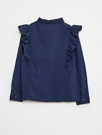 Camisa de popelina con volantes