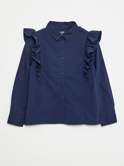 Camisa de popelina con volantes - Kiabi