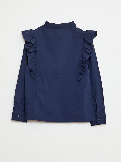 Camisa de popelina con volantes - Kiabi