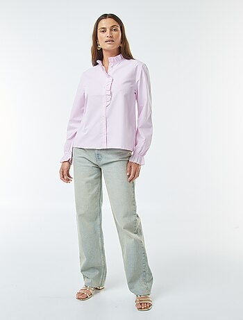 Camisa de popelina con volantes