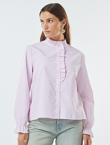 Camisa de popelina con volantes