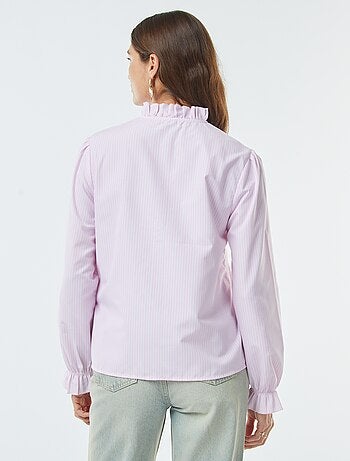 Camisa de popelina con volantes