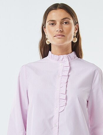 Camisa de popelina con volantes