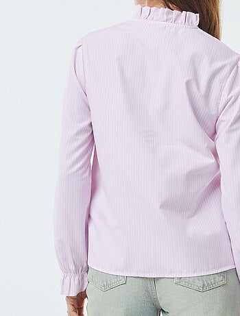 Camisa de popelina con volantes
