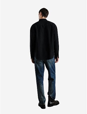 Camisa de popelina de algodón bordada para hombre giesto