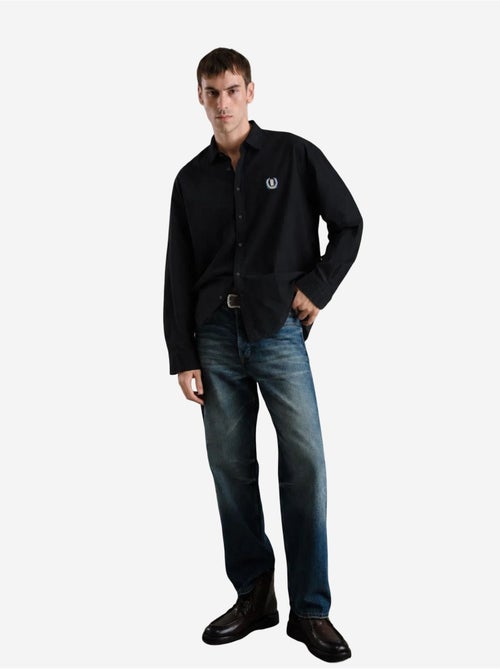 Camisa de popelina de algodón bordada para hombre giesto - Kiabi Camisa de popelina de algodón bordada para hombre giesto - Kiabi