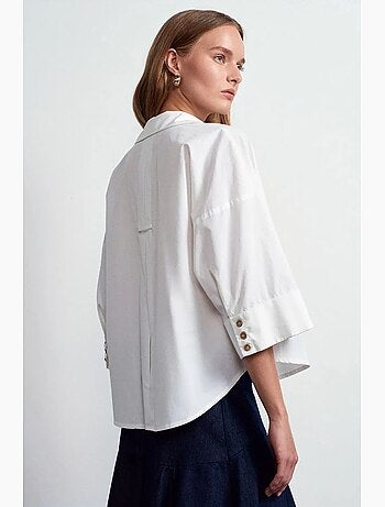 Camisa de popelina de algodón de corte holgado dilvin