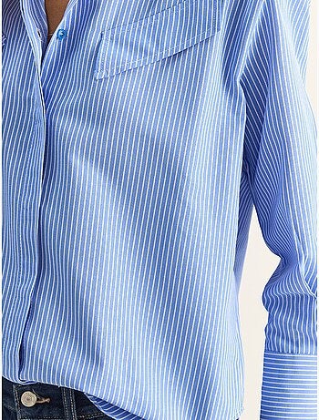 Camisa de popelina de algodón-poliéster a rayas lucci