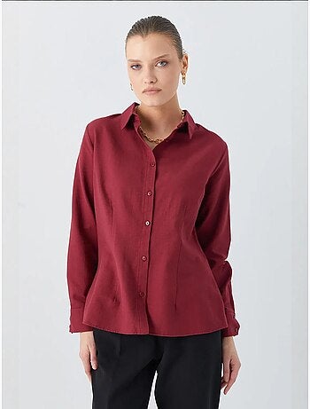 Camisa de popelina de corte entallado con botones mixray