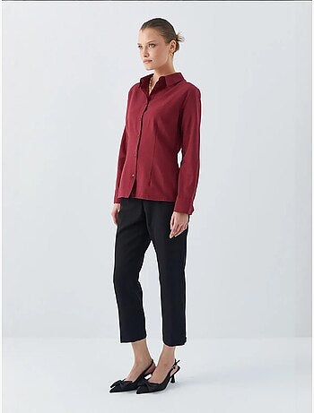 Camisa de popelina de corte entallado con botones mixray