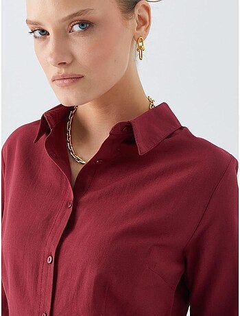 Camisa de popelina de corte entallado con botones mixray