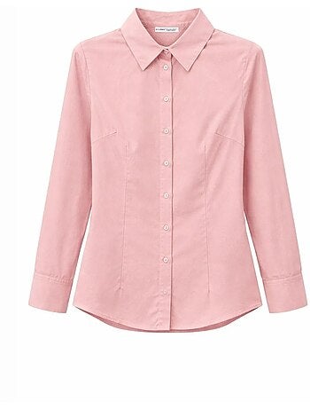 Camisa de popelina de corte entallado con botones mixray