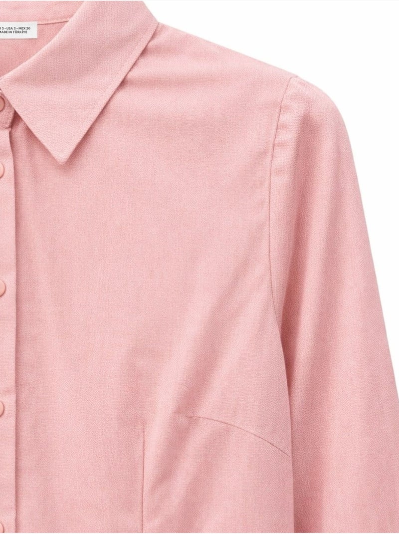 Camisa de popelina de corte entallado con botones mixray Rosa - Kiabi
