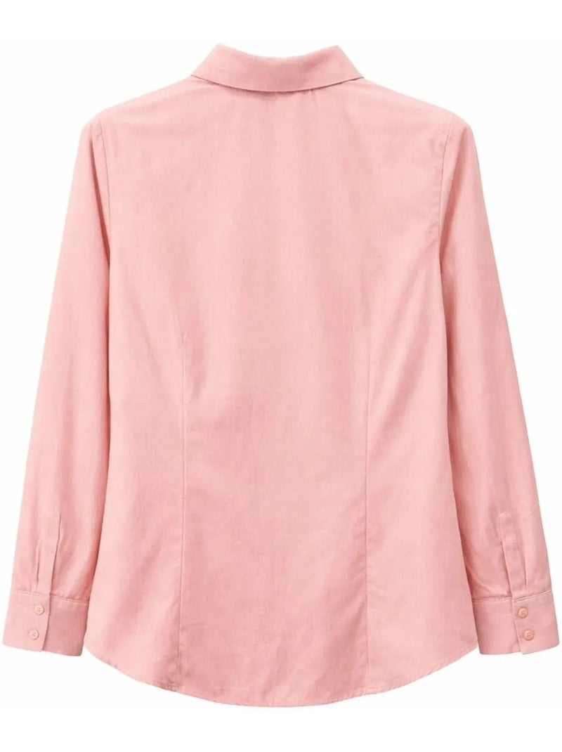 Camisa de popelina de corte entallado con botones mixray Rosa - Kiabi