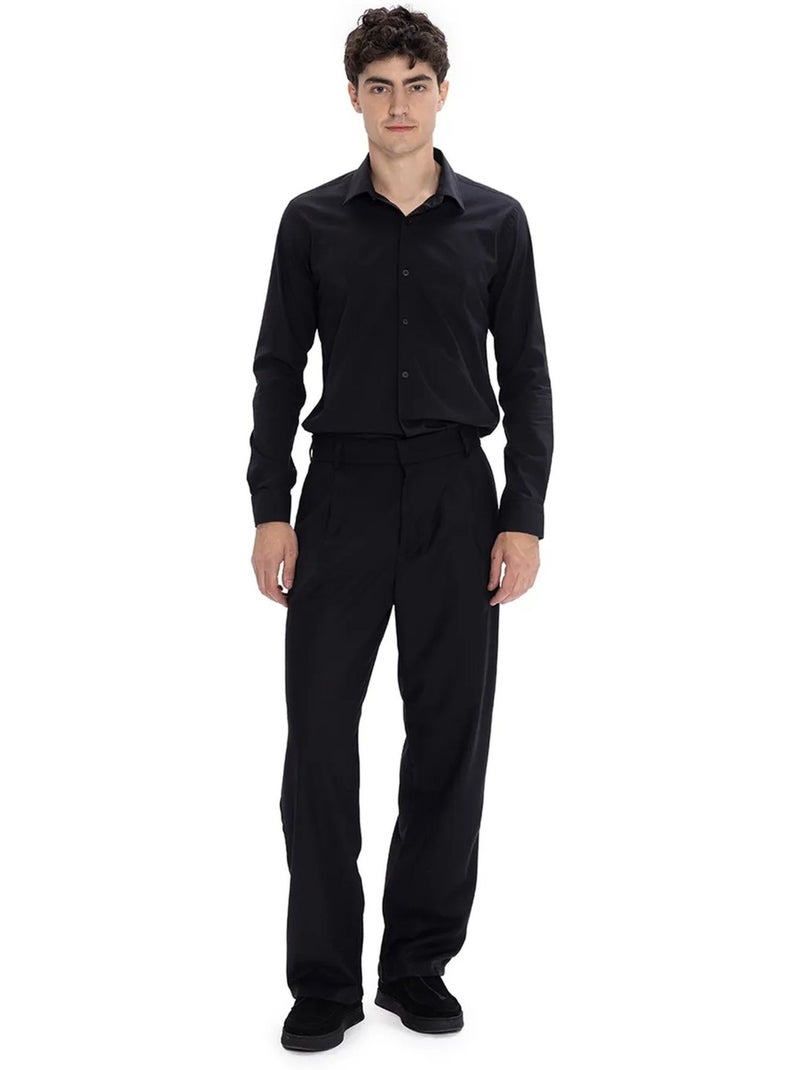 Camisa de popelina de corte entallado giesto Negro - Kiabi