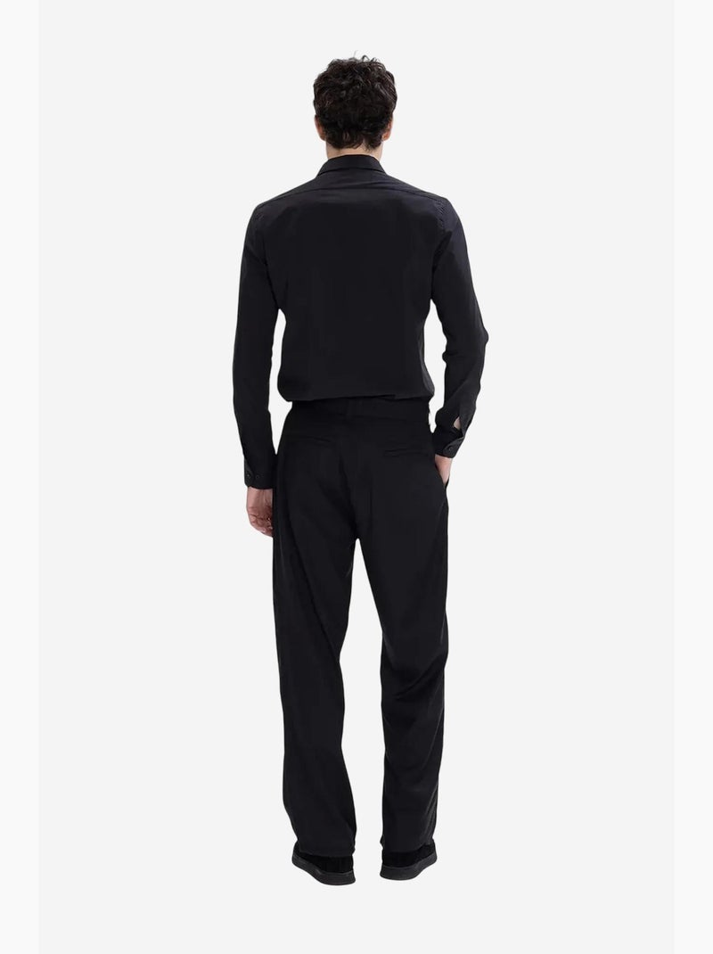 Camisa de popelina de corte entallado giesto Negro - Kiabi
