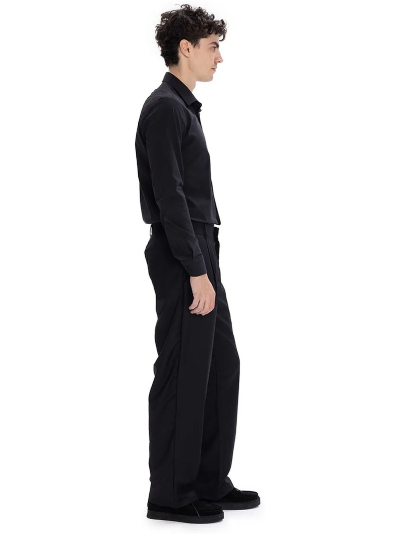 Camisa de popelina de corte entallado giesto Negro - Kiabi