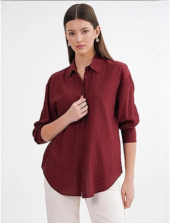 Camisa de popelina de corte relajado con cierre de botones mixray