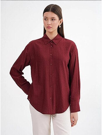 Camisa de popelina de corte relajado con cierre de botones mixray
