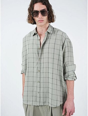 Camisa de popelina de cuadros oversize giesto