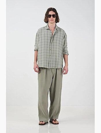 Camisa de popelina de cuadros oversize giesto