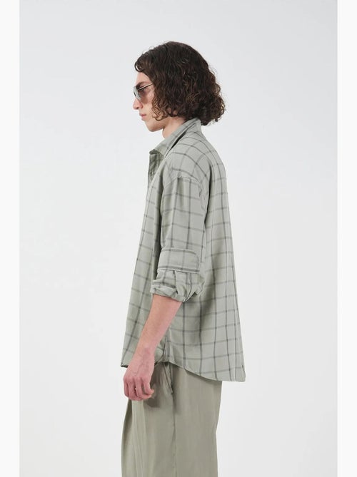 Camisa de popelina de cuadros oversize giesto - Kiabi Camisa de popelina de cuadros oversize giesto - Kiabi